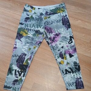 Calvin Klein Gray and Purple Leggings Urban Style